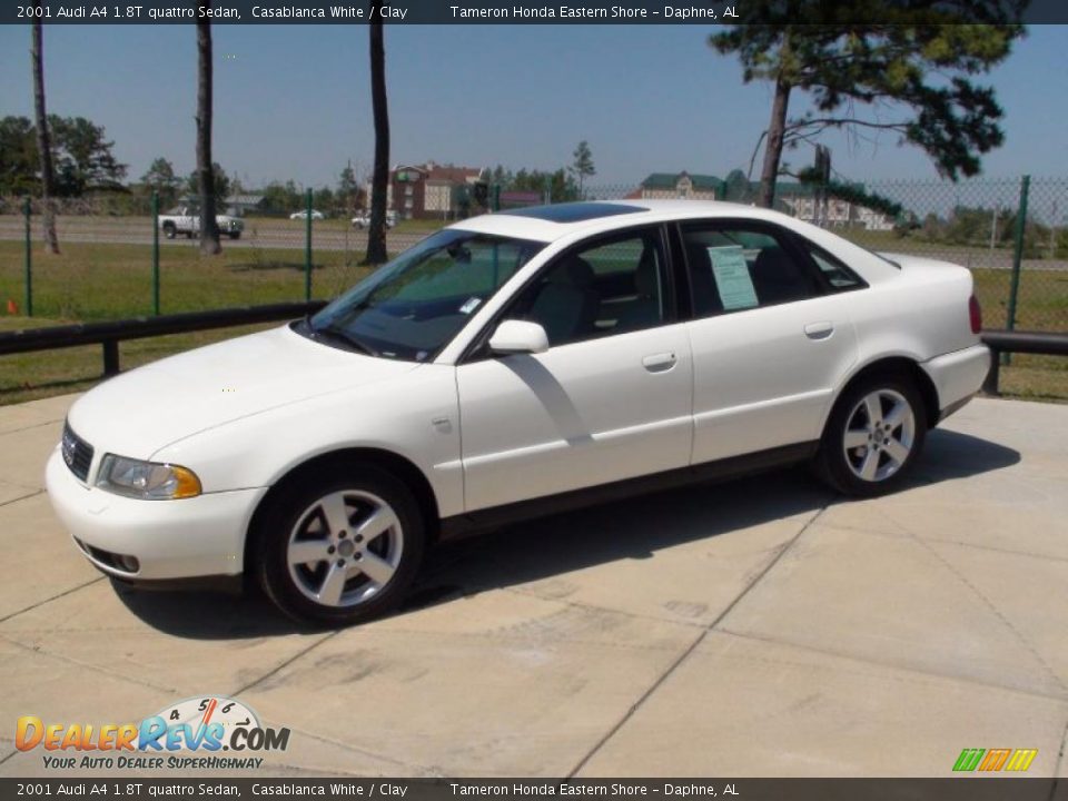 2001 Audi A4 1.8T quattro Sedan Casablanca White / Clay Photo #11