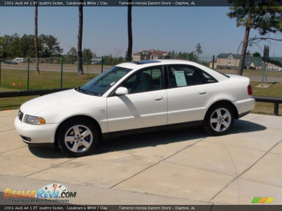 2001 Audi A4 1.8T quattro Sedan Casablanca White / Clay Photo #12