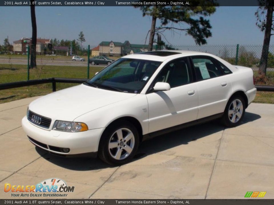 2001 Audi A4 1.8T quattro Sedan Casablanca White / Clay Photo #13