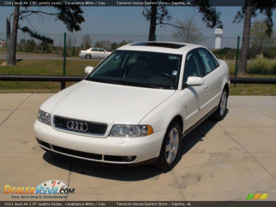 2001 Audi A4 1.8T quattro Sedan Casablanca White / Clay Photo #14