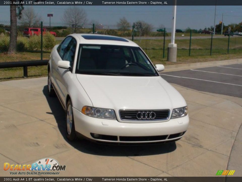 2001 Audi A4 1.8T quattro Sedan Casablanca White / Clay Photo #15