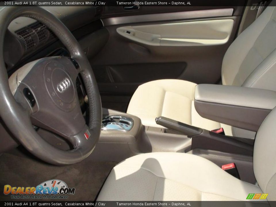 2001 Audi A4 1.8T quattro Sedan Casablanca White / Clay Photo #17