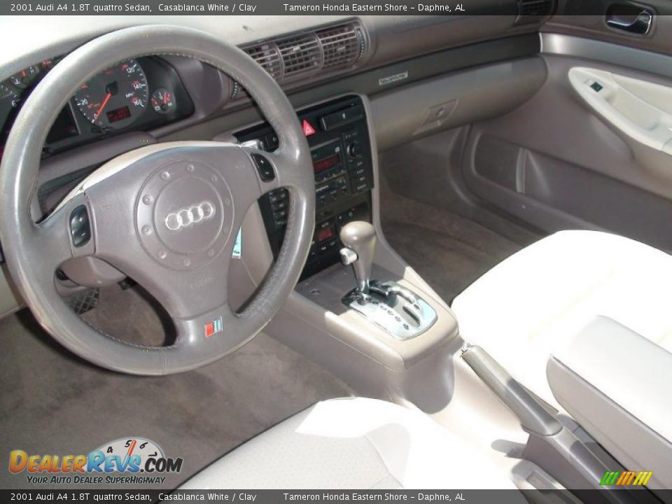 2001 Audi A4 1.8T quattro Sedan Casablanca White / Clay Photo #18