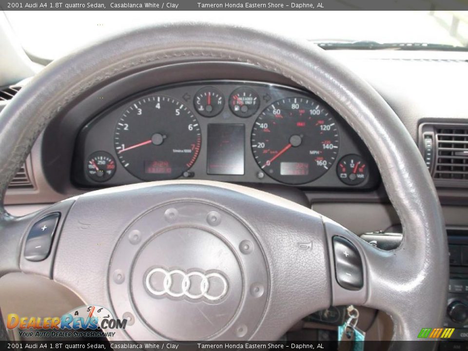 2001 Audi A4 1.8T quattro Sedan Casablanca White / Clay Photo #20