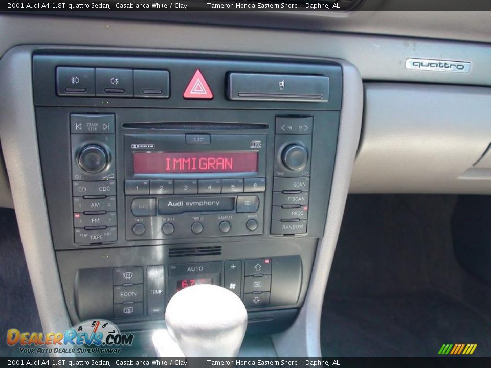 2001 Audi A4 1.8T quattro Sedan Casablanca White / Clay Photo #24