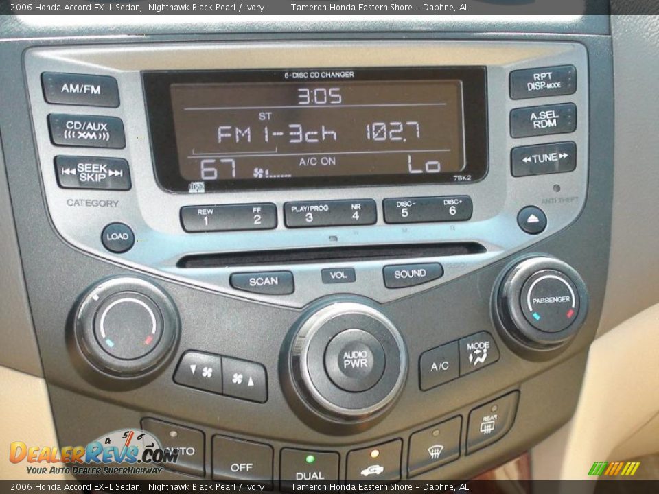 2006 Honda Accord EX-L Sedan Nighthawk Black Pearl / Ivory Photo #25