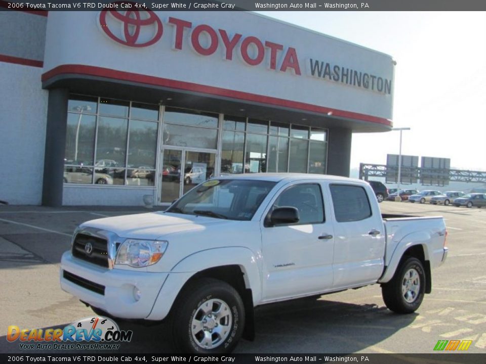 2006 Toyota Tacoma V6 TRD Double Cab 4x4 Super White / Graphite Gray Photo #1