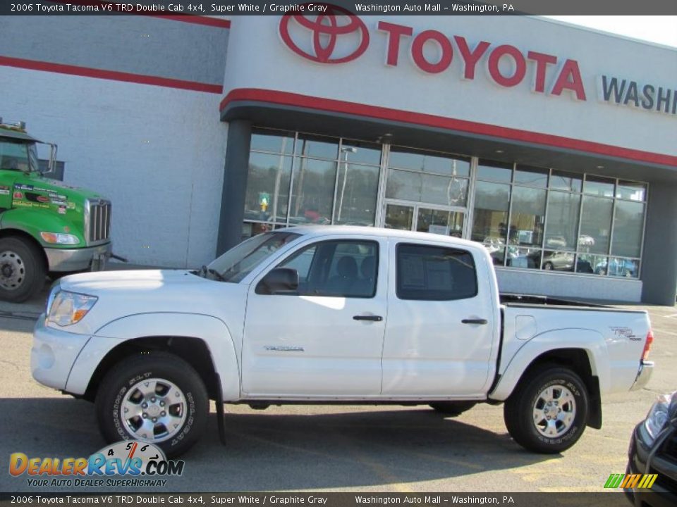 2006 Toyota Tacoma V6 TRD Double Cab 4x4 Super White / Graphite Gray Photo #2