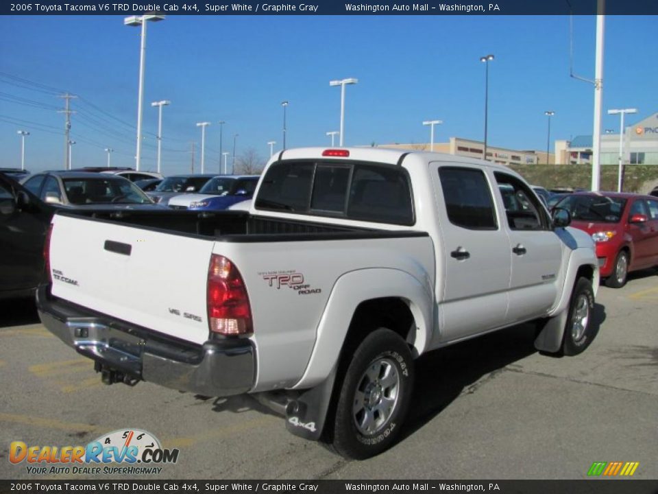 2006 Toyota Tacoma V6 TRD Double Cab 4x4 Super White / Graphite Gray Photo #7