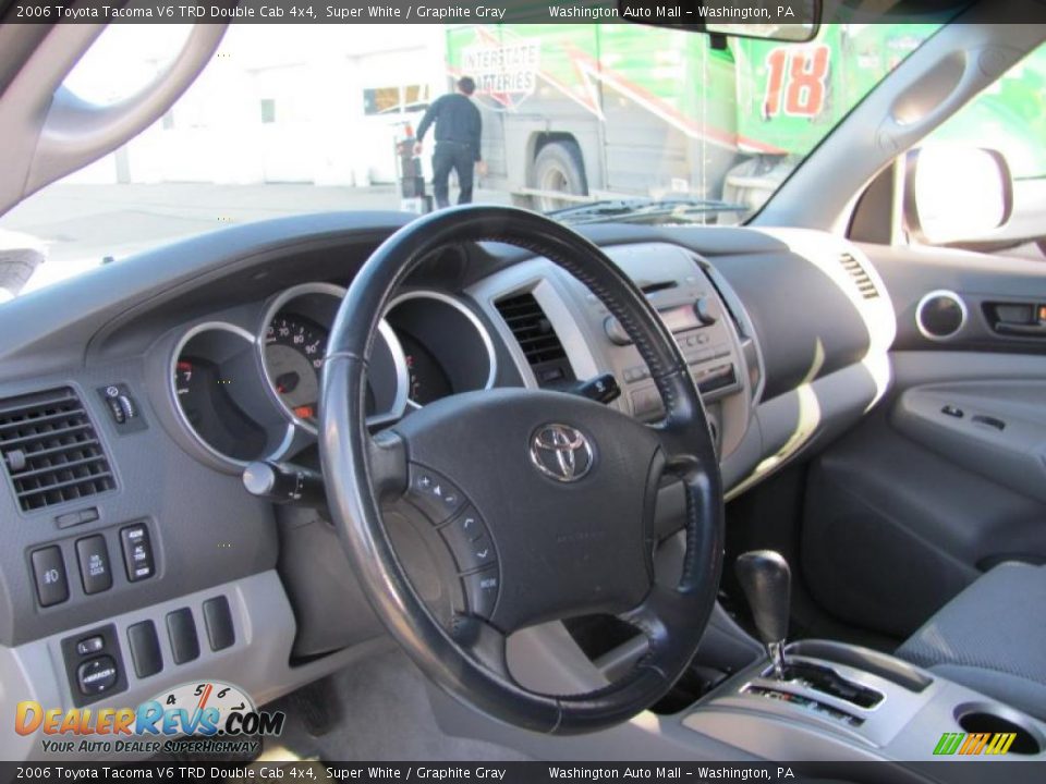 2006 Toyota Tacoma V6 TRD Double Cab 4x4 Super White / Graphite Gray Photo #12