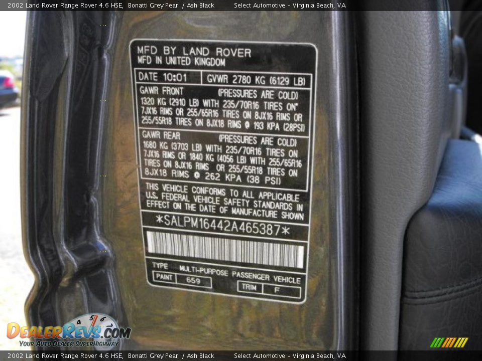 2002 Land Rover Range Rover 4.6 HSE Bonatti Grey Pearl / Ash Black Photo #23