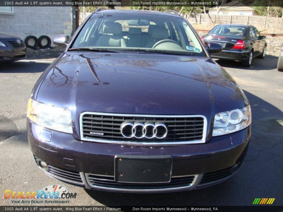 2003 Audi A4 1.8T quattro Avant Ming Blue Pearl Effect / Platinum Photo #3