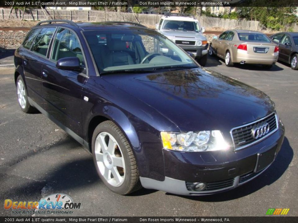 2003 Audi A4 1.8T quattro Avant Ming Blue Pearl Effect / Platinum Photo #4