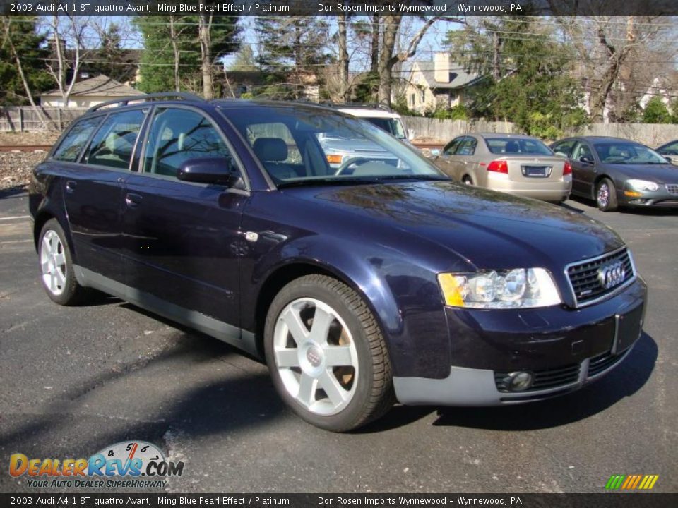 2003 Audi A4 1.8T quattro Avant Ming Blue Pearl Effect / Platinum Photo #5