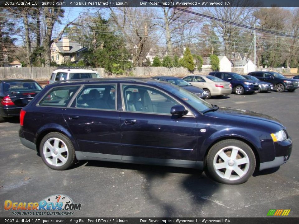 2003 Audi A4 1.8T quattro Avant Ming Blue Pearl Effect / Platinum Photo #6