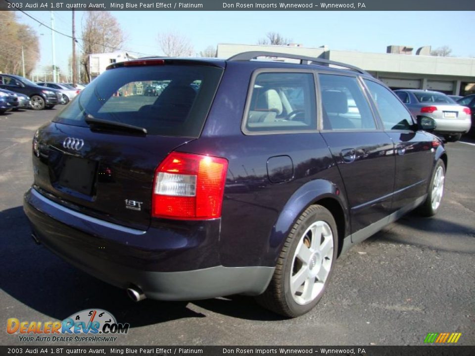 2003 Audi A4 1.8T quattro Avant Ming Blue Pearl Effect / Platinum Photo #7