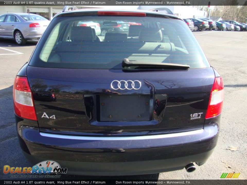 2003 Audi A4 1.8T quattro Avant Ming Blue Pearl Effect / Platinum Photo #8
