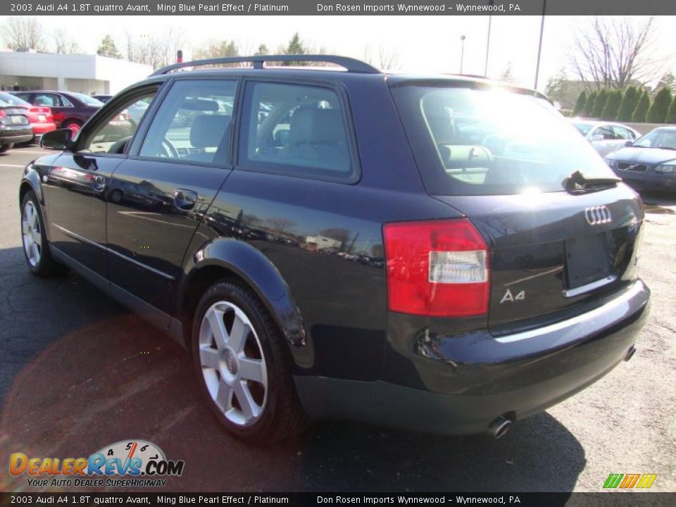 2003 Audi A4 1.8T quattro Avant Ming Blue Pearl Effect / Platinum Photo #9