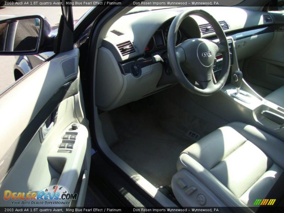 2003 Audi A4 1.8T quattro Avant Ming Blue Pearl Effect / Platinum Photo #12