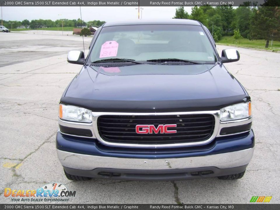 2000 GMC Sierra 1500 SLT Extended Cab 4x4 Indigo Blue Metallic / Graphite Photo #3