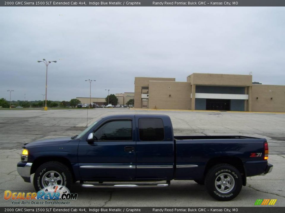 2000 GMC Sierra 1500 SLT Extended Cab 4x4 Indigo Blue Metallic / Graphite Photo #5