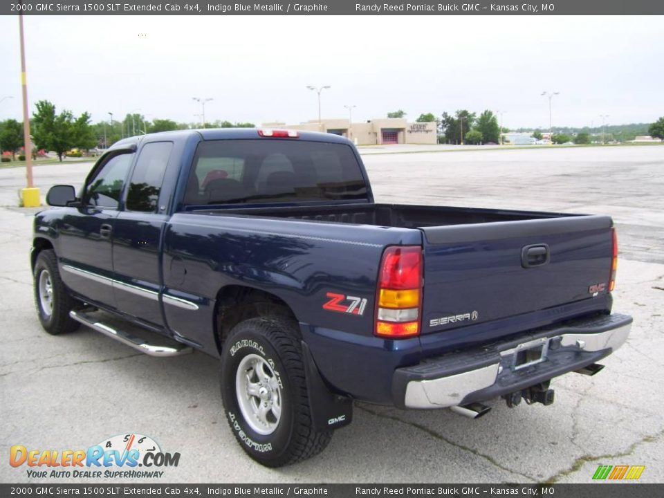 2000 GMC Sierra 1500 SLT Extended Cab 4x4 Indigo Blue Metallic / Graphite Photo #6