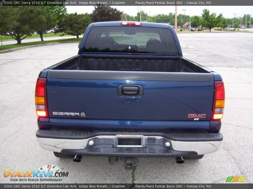 2000 GMC Sierra 1500 SLT Extended Cab 4x4 Indigo Blue Metallic / Graphite Photo #7