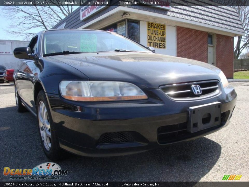 2002 Honda Accord EX V6 Coupe Nighthawk Black Pearl / Charcoal Photo #1