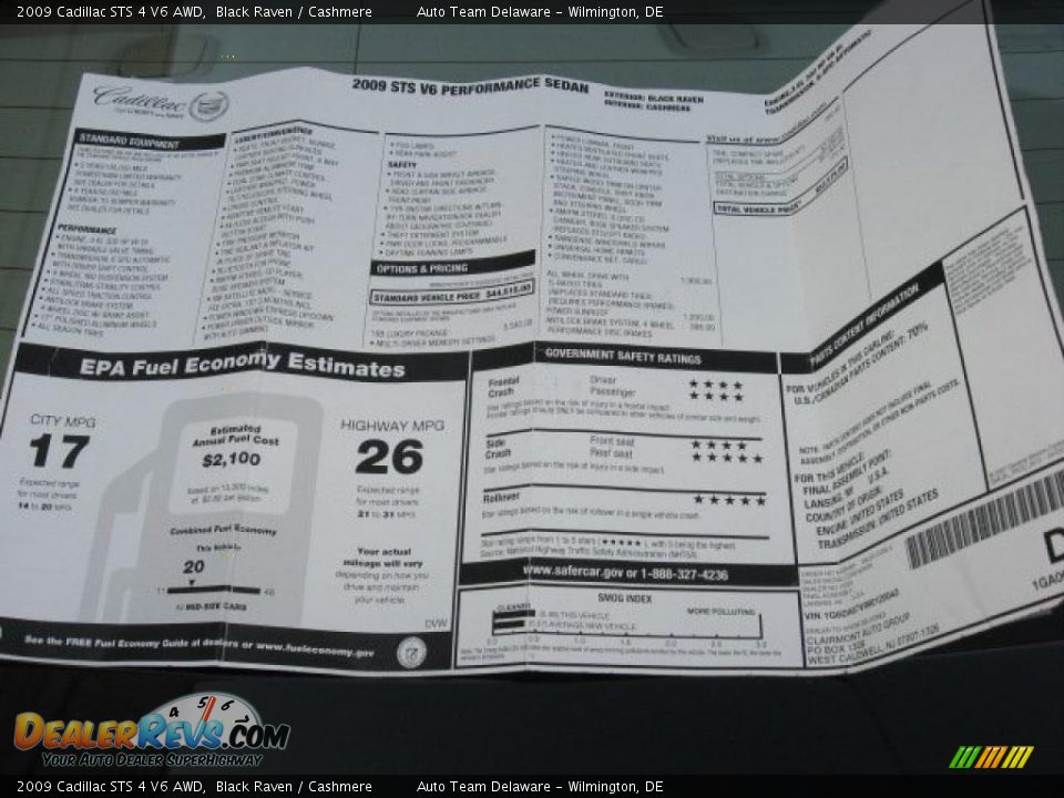 2009 Cadillac STS 4 V6 AWD Black Raven / Cashmere Photo #16