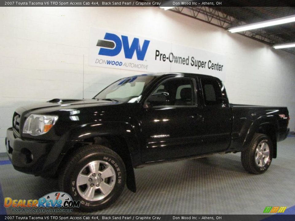 2007 Toyota Tacoma V6 TRD Sport Access Cab 4x4 Black Sand Pearl / Graphite Gray Photo #2