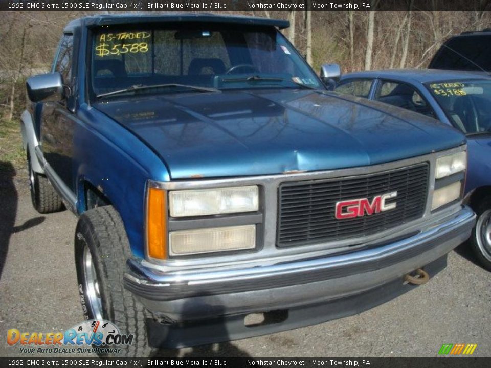 1992 GMC Sierra 1500 SLE Regular Cab 4x4 Brilliant Blue Metallic / Blue Photo #1