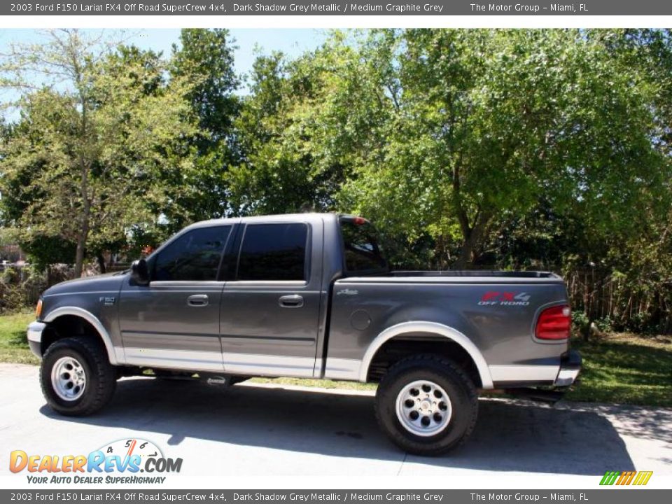 2003 Ford F150 Lariat FX4 Off Road SuperCrew 4x4 Dark Shadow Grey Metallic / Medium Graphite Grey Photo #4