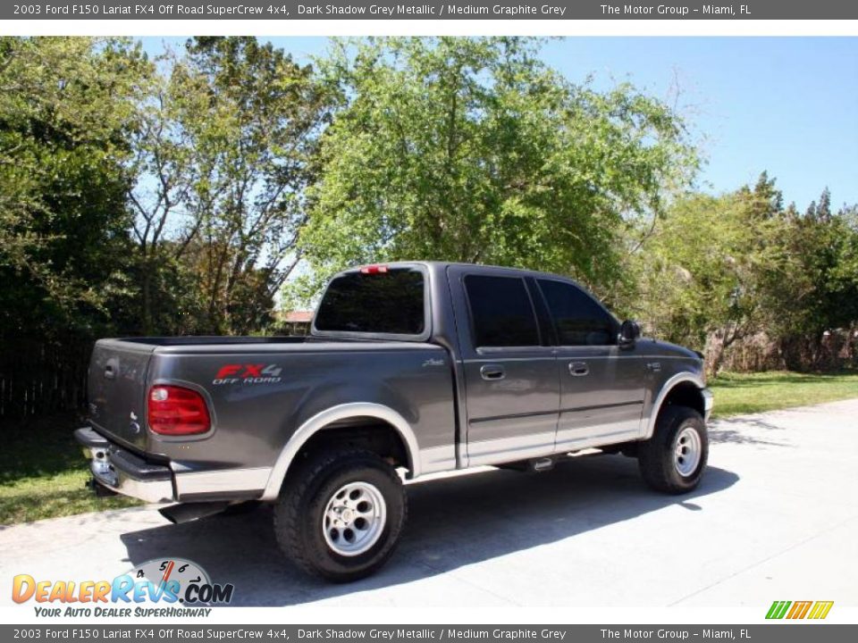2003 Ford F150 Lariat FX4 Off Road SuperCrew 4x4 Dark Shadow Grey Metallic / Medium Graphite Grey Photo #10