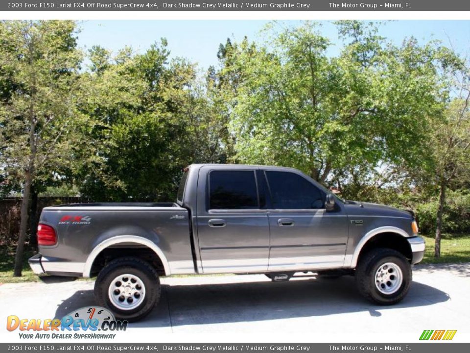 2003 Ford F150 Lariat FX4 Off Road SuperCrew 4x4 Dark Shadow Grey Metallic / Medium Graphite Grey Photo #11