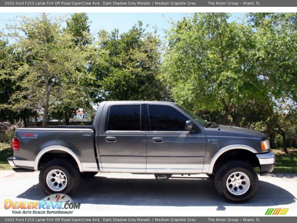 2003 Ford F150 Lariat FX4 Off Road SuperCrew 4x4 Dark Shadow Grey Metallic / Medium Graphite Grey Photo #12