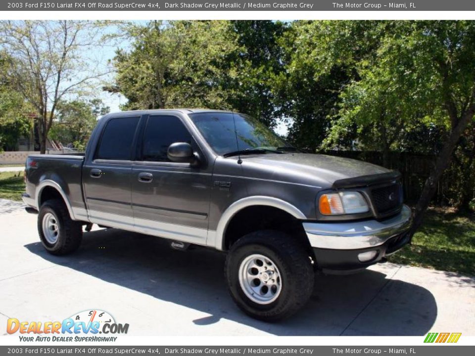 2003 Ford F150 Lariat FX4 Off Road SuperCrew 4x4 Dark Shadow Grey Metallic / Medium Graphite Grey Photo #13