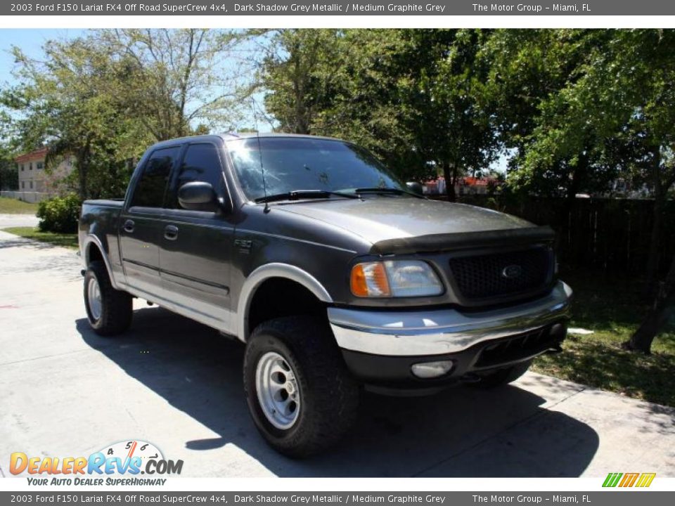 2003 Ford F150 Lariat FX4 Off Road SuperCrew 4x4 Dark Shadow Grey Metallic / Medium Graphite Grey Photo #14