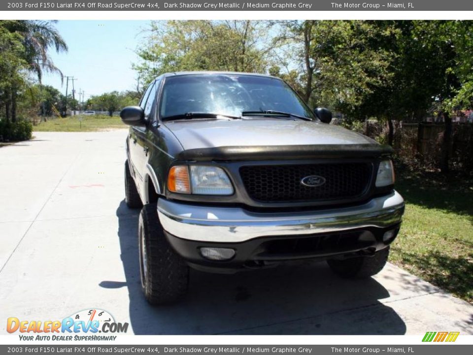 2003 Ford F150 Lariat FX4 Off Road SuperCrew 4x4 Dark Shadow Grey Metallic / Medium Graphite Grey Photo #15