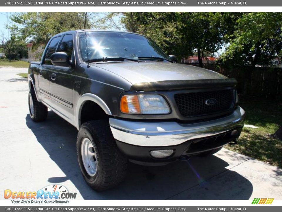 2003 Ford F150 Lariat FX4 Off Road SuperCrew 4x4 Dark Shadow Grey Metallic / Medium Graphite Grey Photo #17