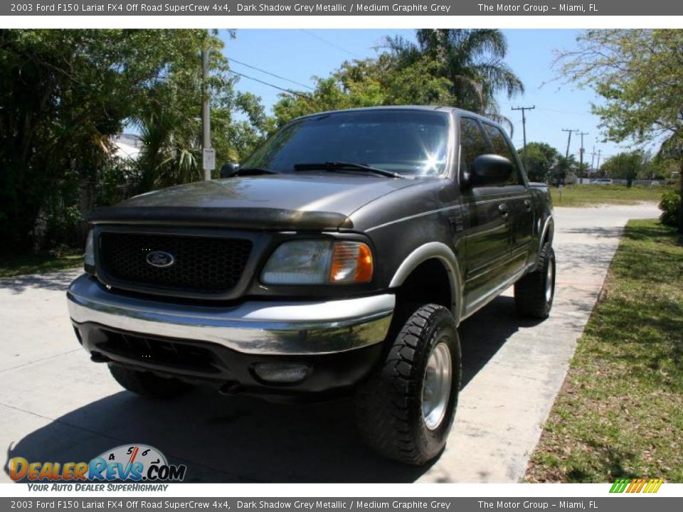 2003 Ford F150 Lariat FX4 Off Road SuperCrew 4x4 Dark Shadow Grey Metallic / Medium Graphite Grey Photo #18