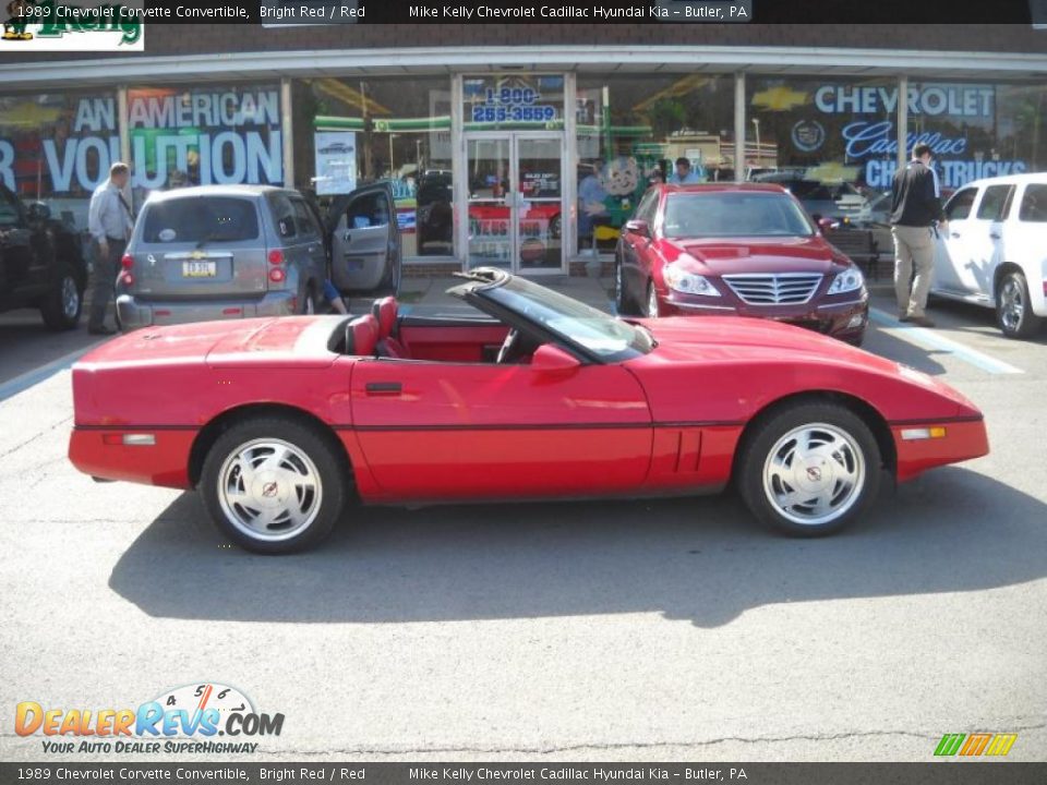 1989 Chevrolet Corvette Convertible Bright Red / Red Photo #2