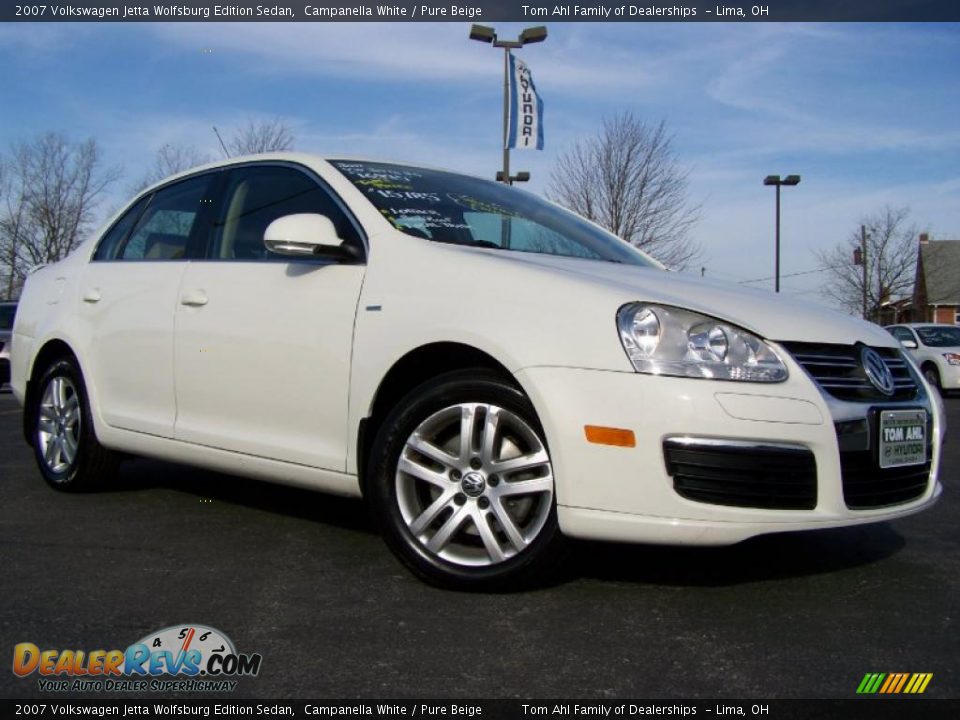 2007 Volkswagen Jetta Wolfsburg Edition Sedan Campanella White / Pure Beige Photo #1