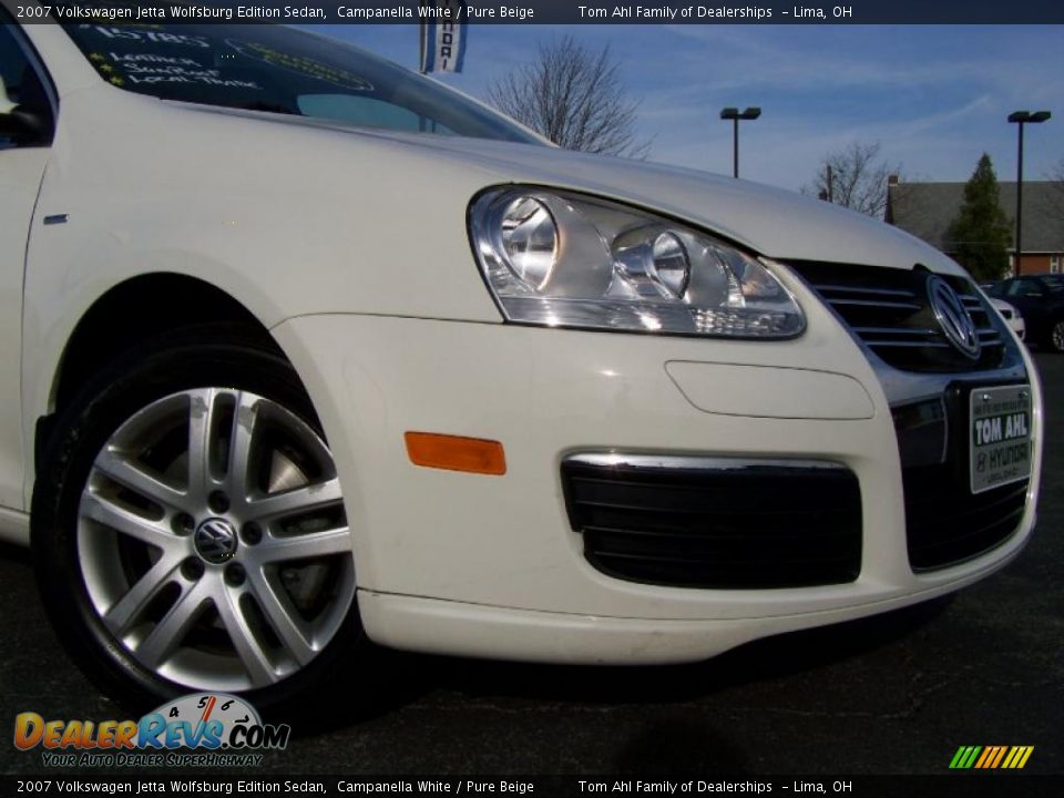 2007 Volkswagen Jetta Wolfsburg Edition Sedan Campanella White / Pure Beige Photo #2