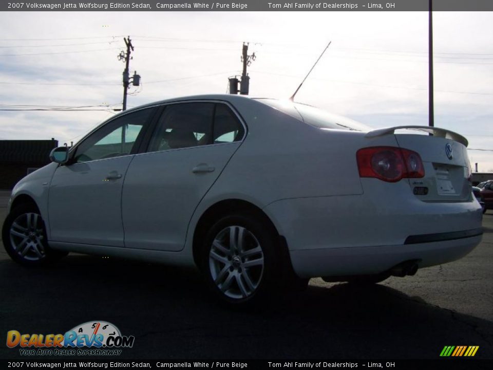 2007 Volkswagen Jetta Wolfsburg Edition Sedan Campanella White / Pure Beige Photo #4