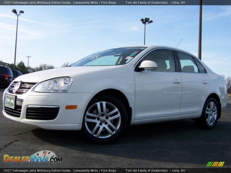 2007 Volkswagen Jetta Wolfsburg Edition Sedan Campanella White / Pure Beige Photo #5