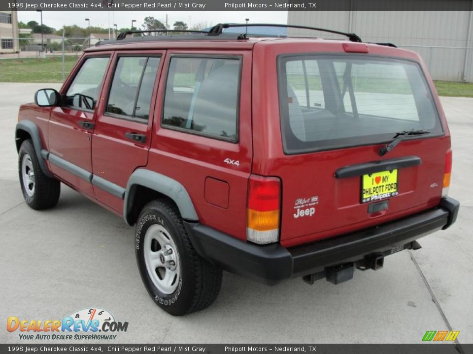 1998 Jeep Cherokee Classic 4x4 Chili Pepper Red Pearl / Mist Gray Photo #5