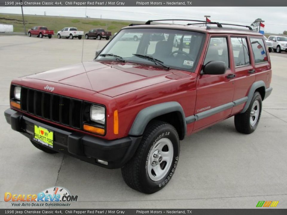 1998 Jeep Cherokee Classic 4x4 Chili Pepper Red Pearl / Mist Gray Photo #7