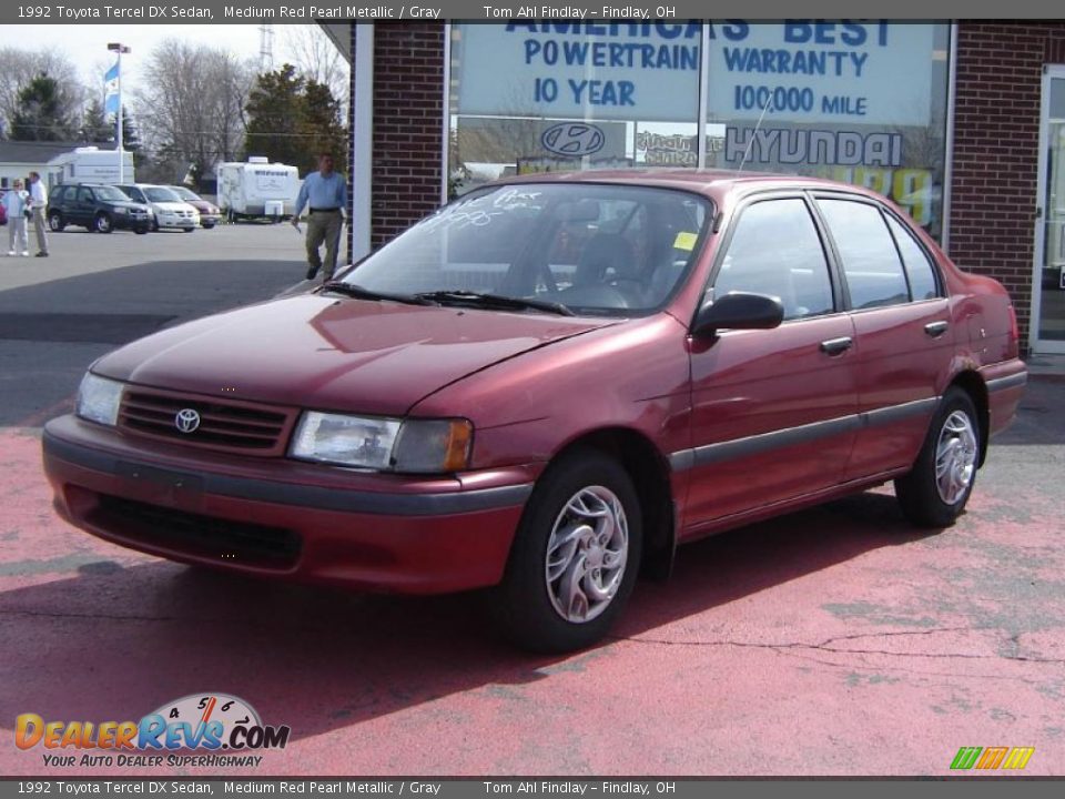 1992 Toyota Tercel DX Sedan Medium Red Pearl Metallic / Gray Photo #1