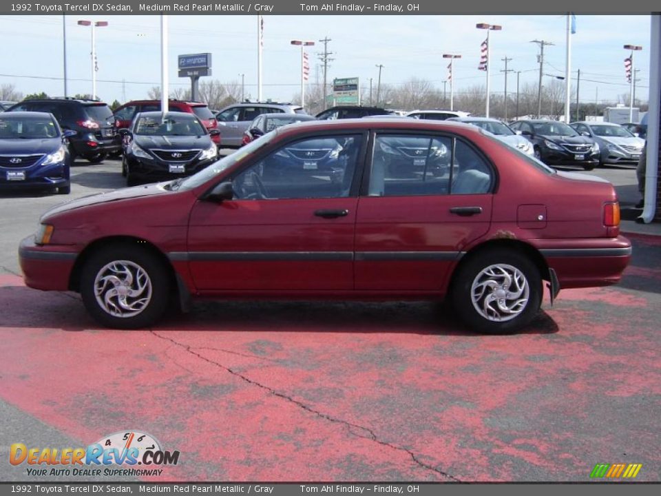 1992 Toyota Tercel DX Sedan Medium Red Pearl Metallic / Gray Photo #2