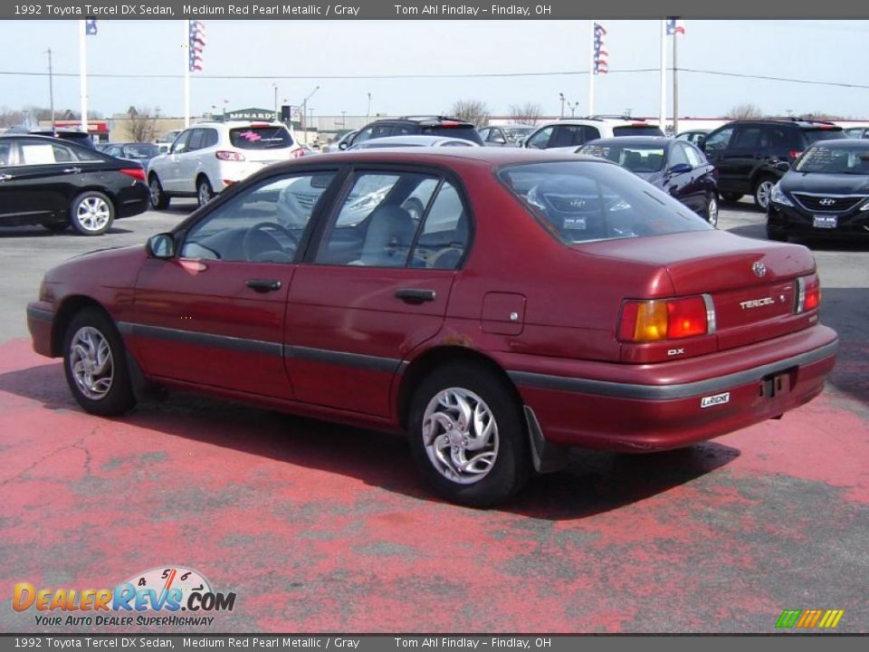 1992 Toyota Tercel DX Sedan Medium Red Pearl Metallic / Gray Photo #3
